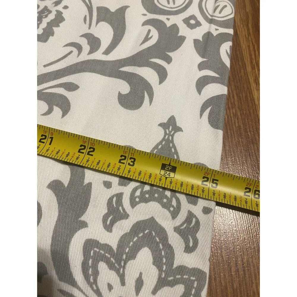 Carousel Designs 2 Curtain Panels 105” Gray White Damask Lined Custom USA